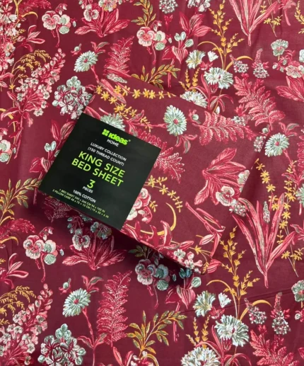 Gul Ahmed King Size Bed Sheet 3 Piece
