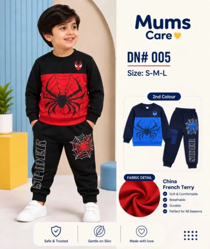 Mums Care Spider-Man Graphic Boys 2-Piece Sweatshirt and Jogger Set